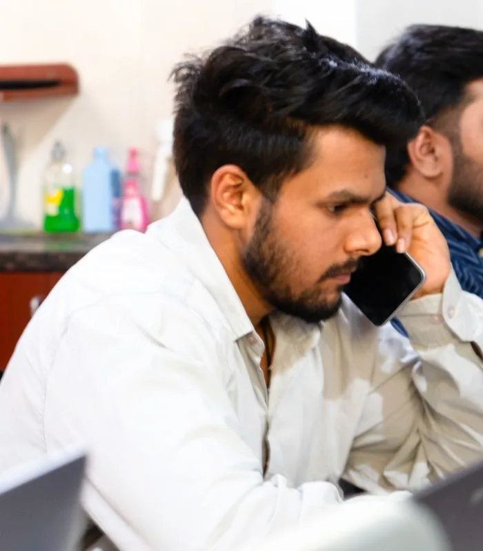 An engineer on a client call