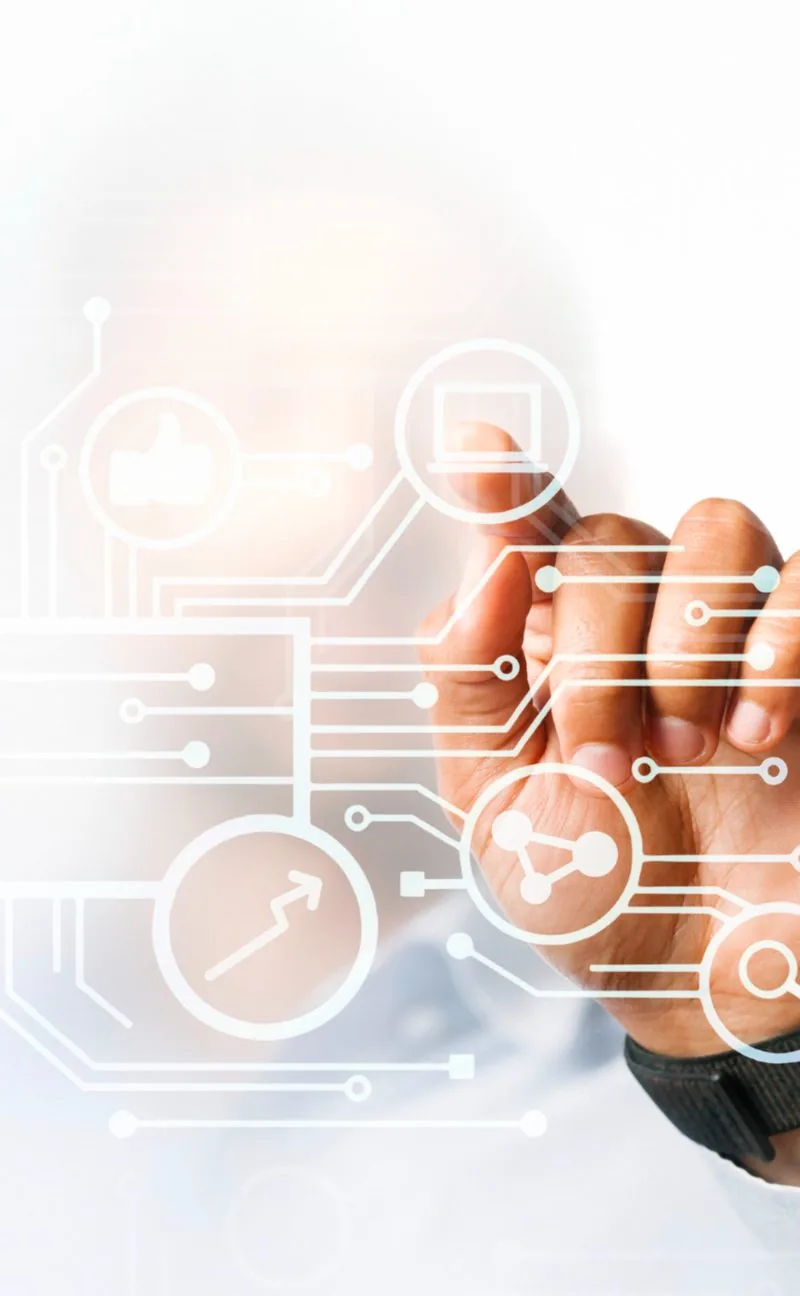 Connected technology stack: React, Python, Node.js, MongoDB and AWS IoT